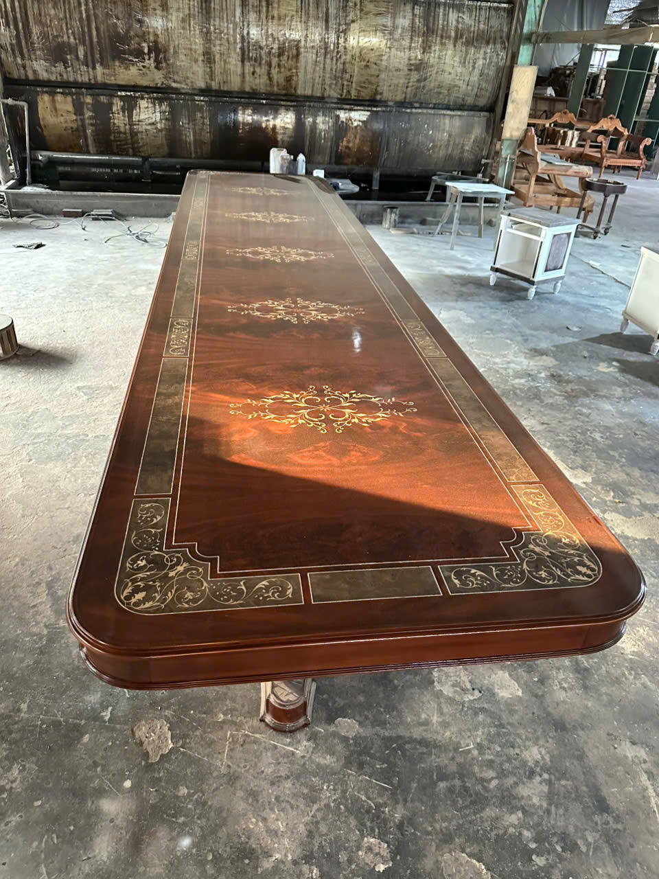 Mặt bàn ăn veneer hoa văn cao cấp kích thước 1200 x 5400