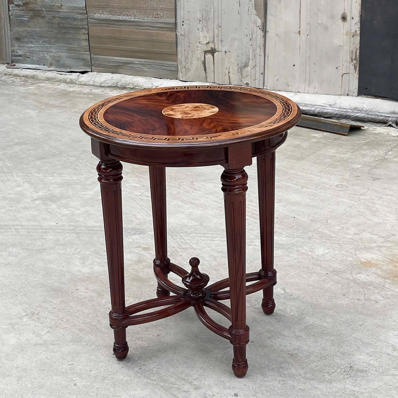 Bàn góc mặt cẩn gỗ thủ công tinh xảo – Nội thất Minh Sang