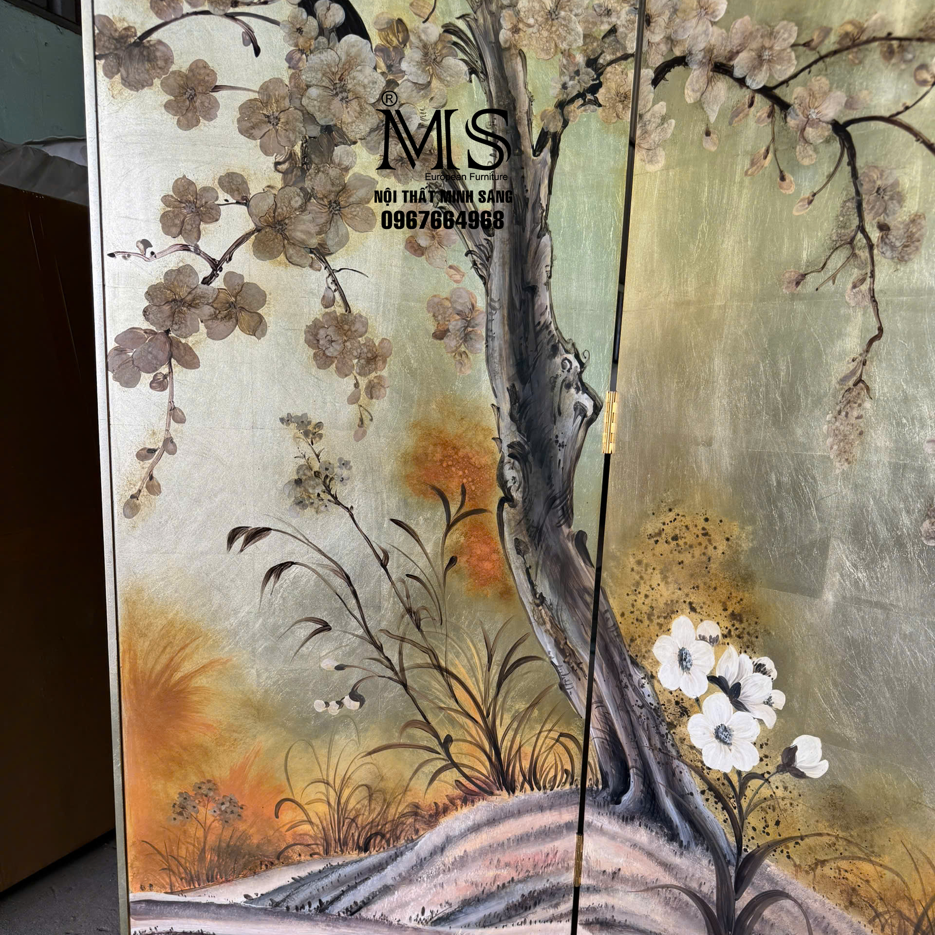 Bình phong nội thất sang trọng, tạo điểm nhấn nghệ thuật cho phòng khách