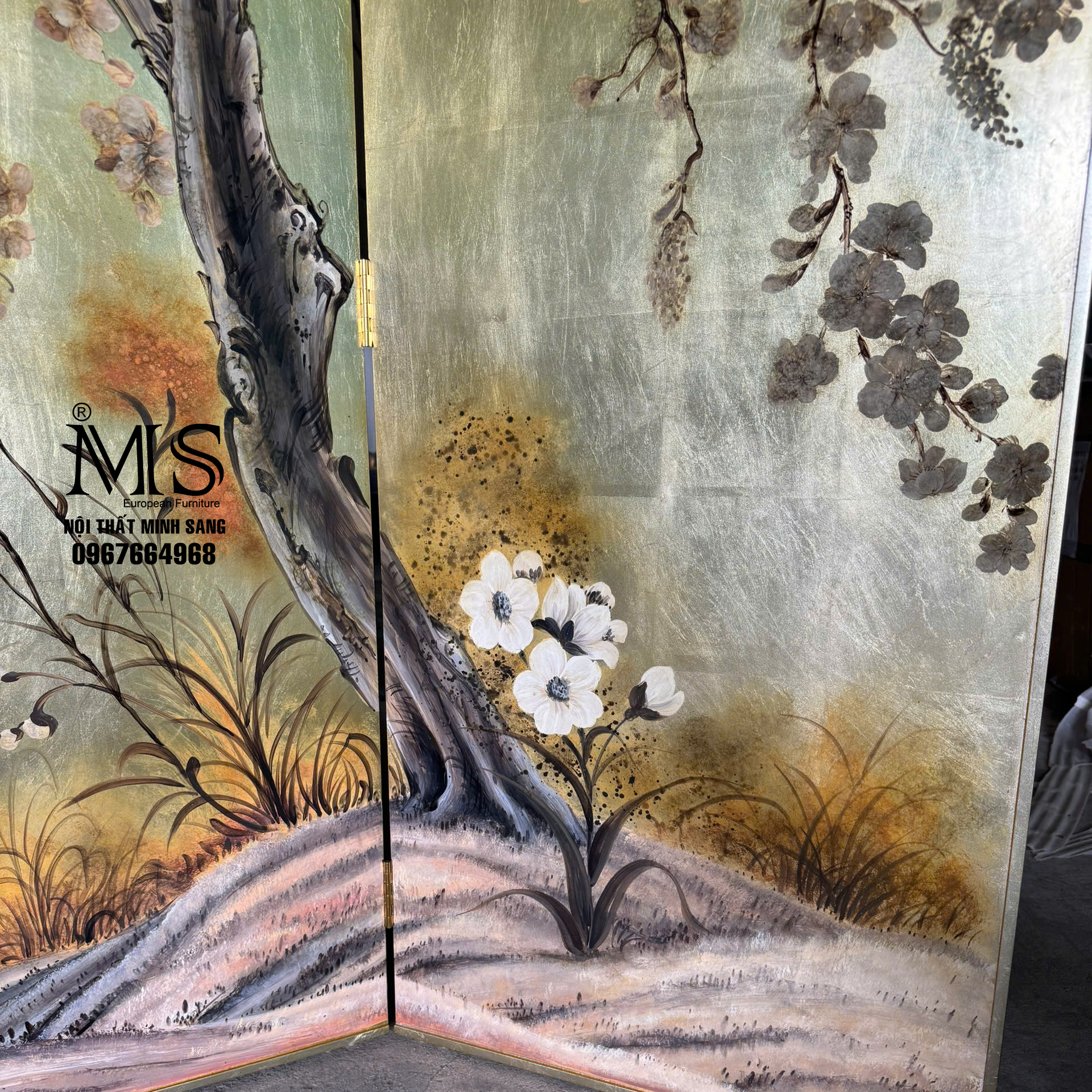 Bình phong 2 tấm đồng bộ, hài hòa và nổi bật không gian sống