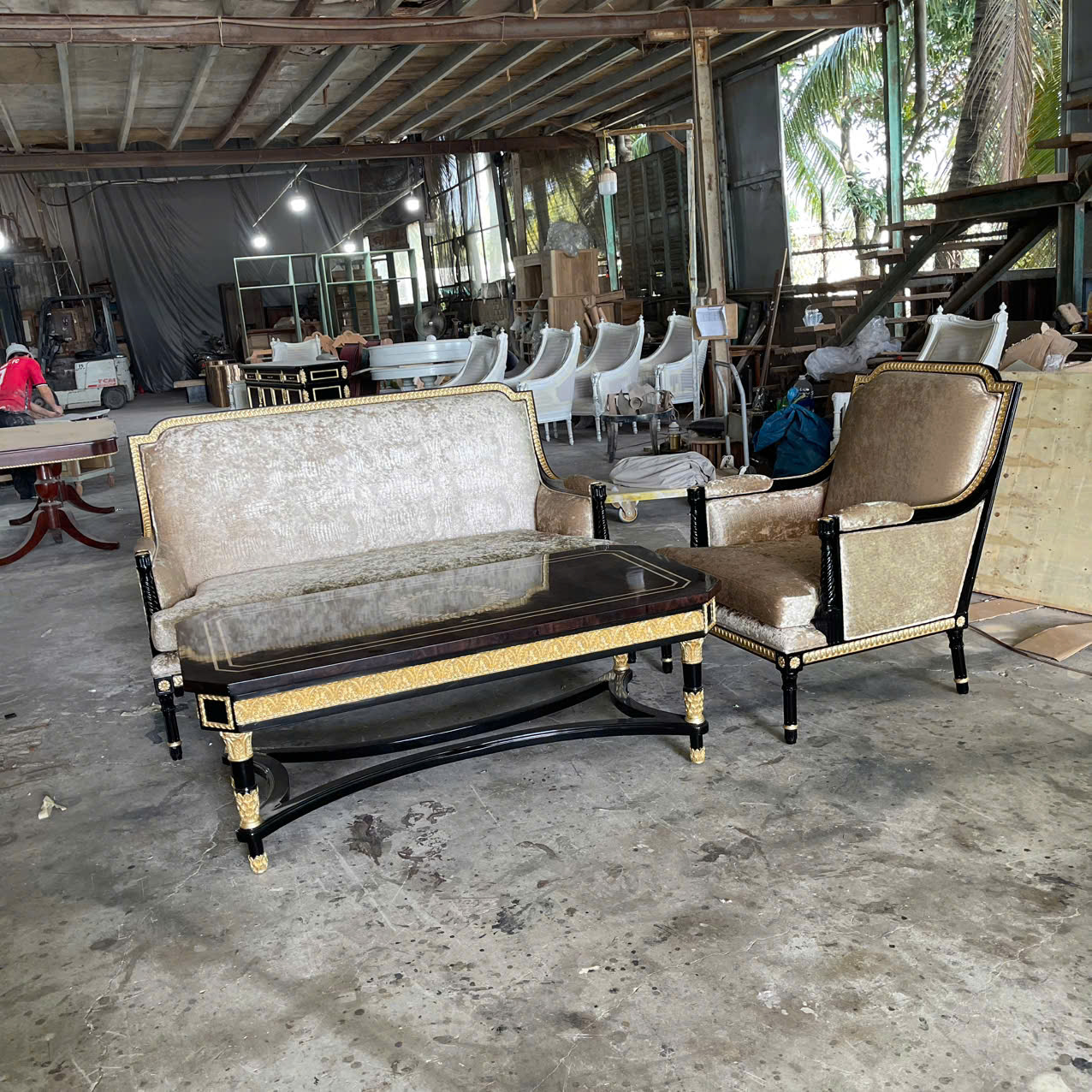 Sofa đơn mariner vải acacia dập vân cá sấu sang trọng