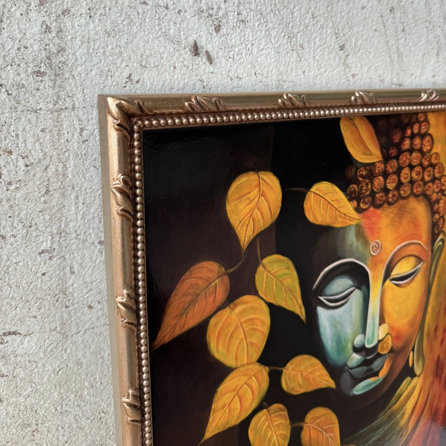 Tranh Phật dát lá đồng thủ công phong cách tinh tế và trang nghiêm