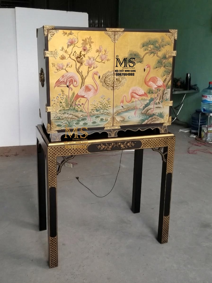 Tủ rượu Châu Âu Bar mini cabinet – Nội thất Minh Sang
