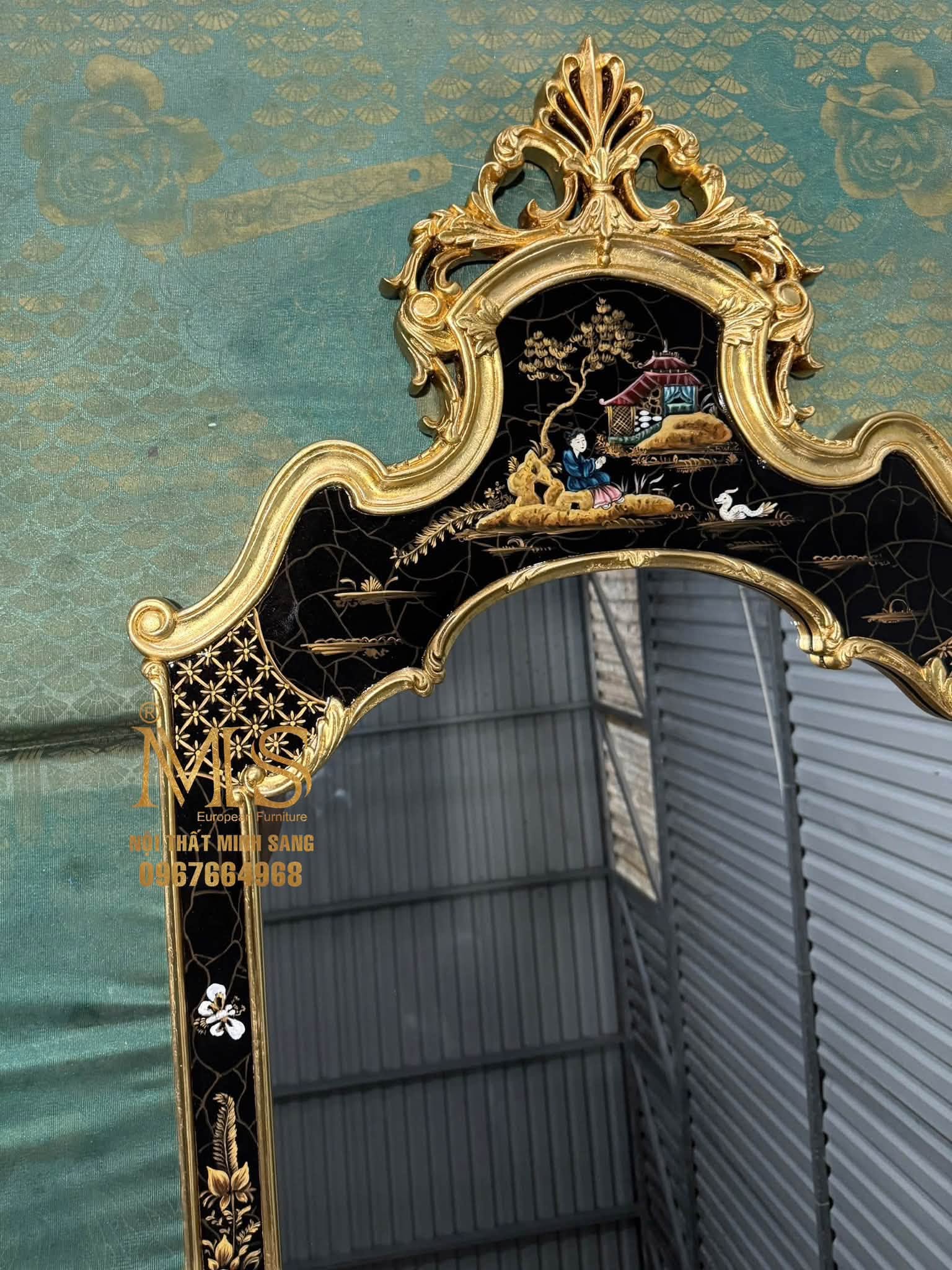 Khung gương tân cổ điển Chinoiserie cao cấp