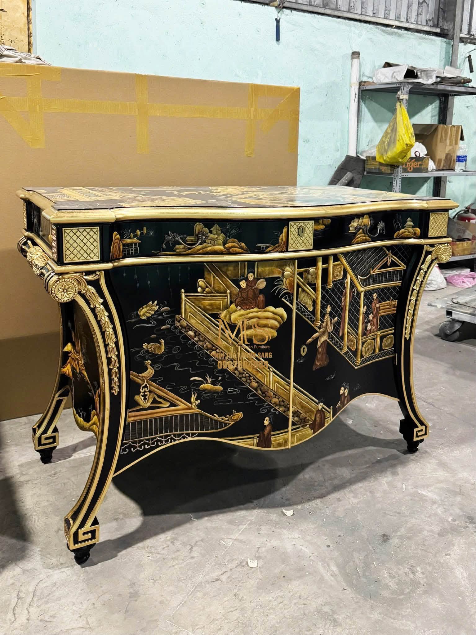 Khung gương Chinoiserie trang trí biệt thự